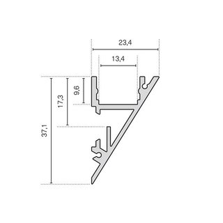 Walllight 2.0, Aluminium eloxiert  1m Profilstange